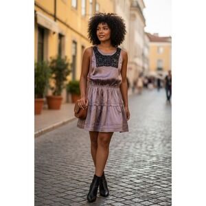 Hot &‎ Delicious Satin Embellished Dress Pink Knee Length Sz S Formal whimsigoth